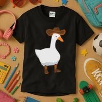 Duck In His Cowboy Hat Goose In Boots Kids T-Shirt thumb 3