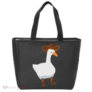 Duck In His Cowboy Hat Goose In Boots Tote Bag