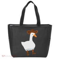 Duck In His Cowboy Hat Goose In Boots Tote Bag thumb 0