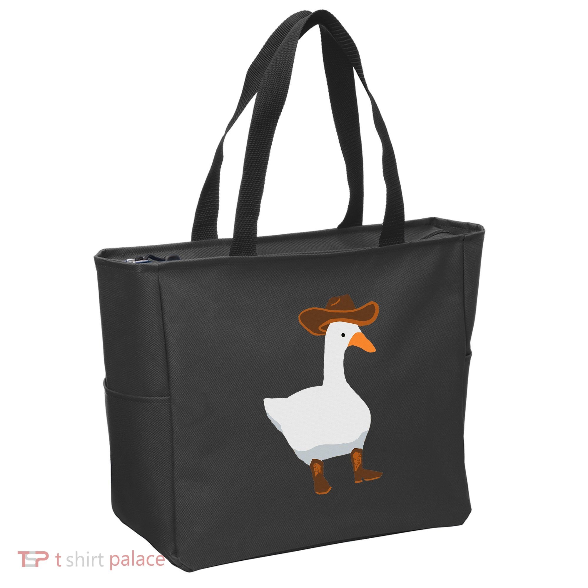 Duck In His Cowboy Hat Goose In Boots Tote Bag