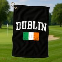 Dublin Ireland Irish Flag St Patrick's Day Men Women Kids Gift Golf Towel thumb 1