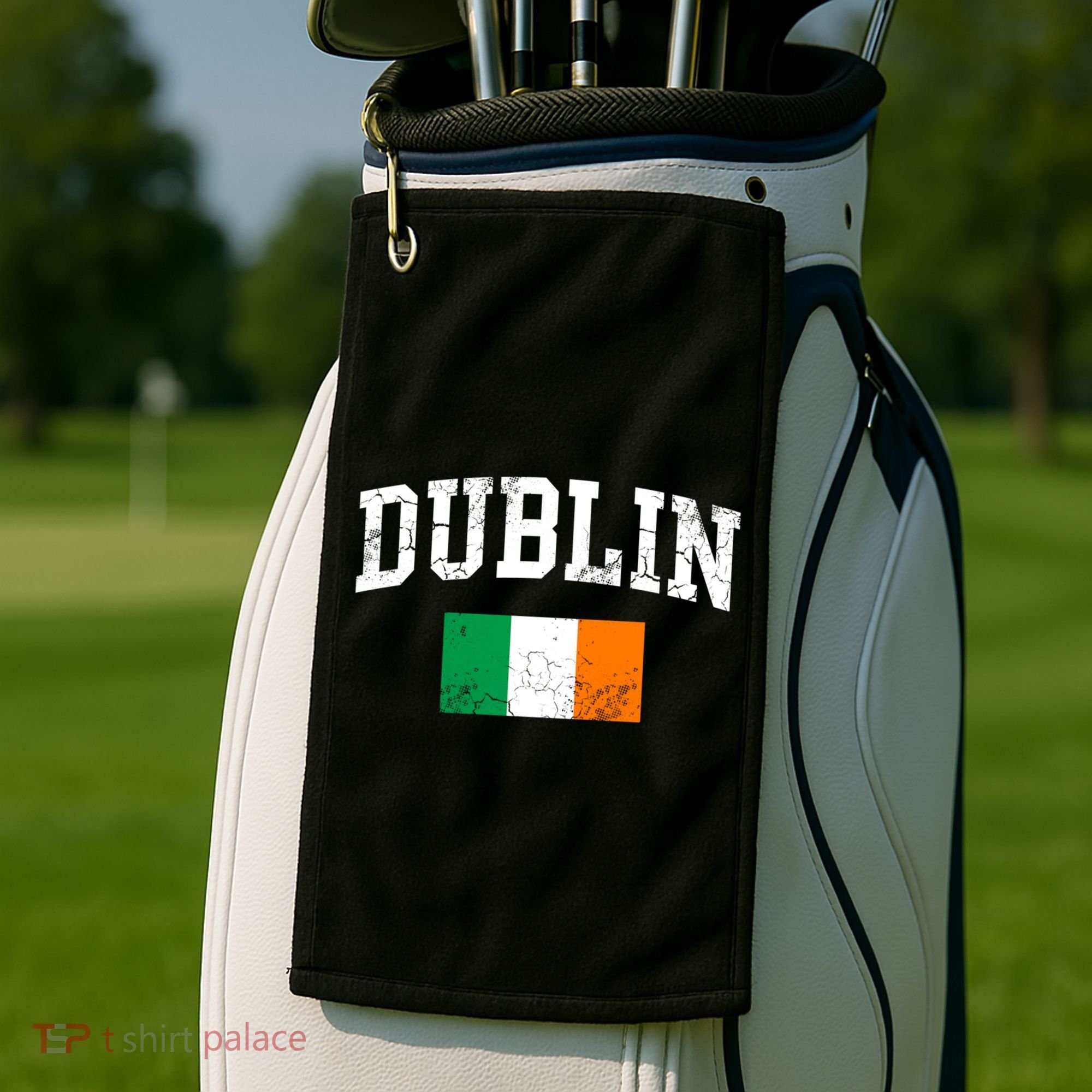 Dublin Ireland Irish Flag St Patrick's Day Men Women Kids Gift Golf Towel