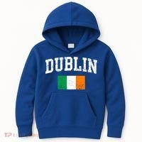 Dublin Ireland Irish Flag St Patrick's Day Men Women Kids Gift Kids Hoodie thumb 0