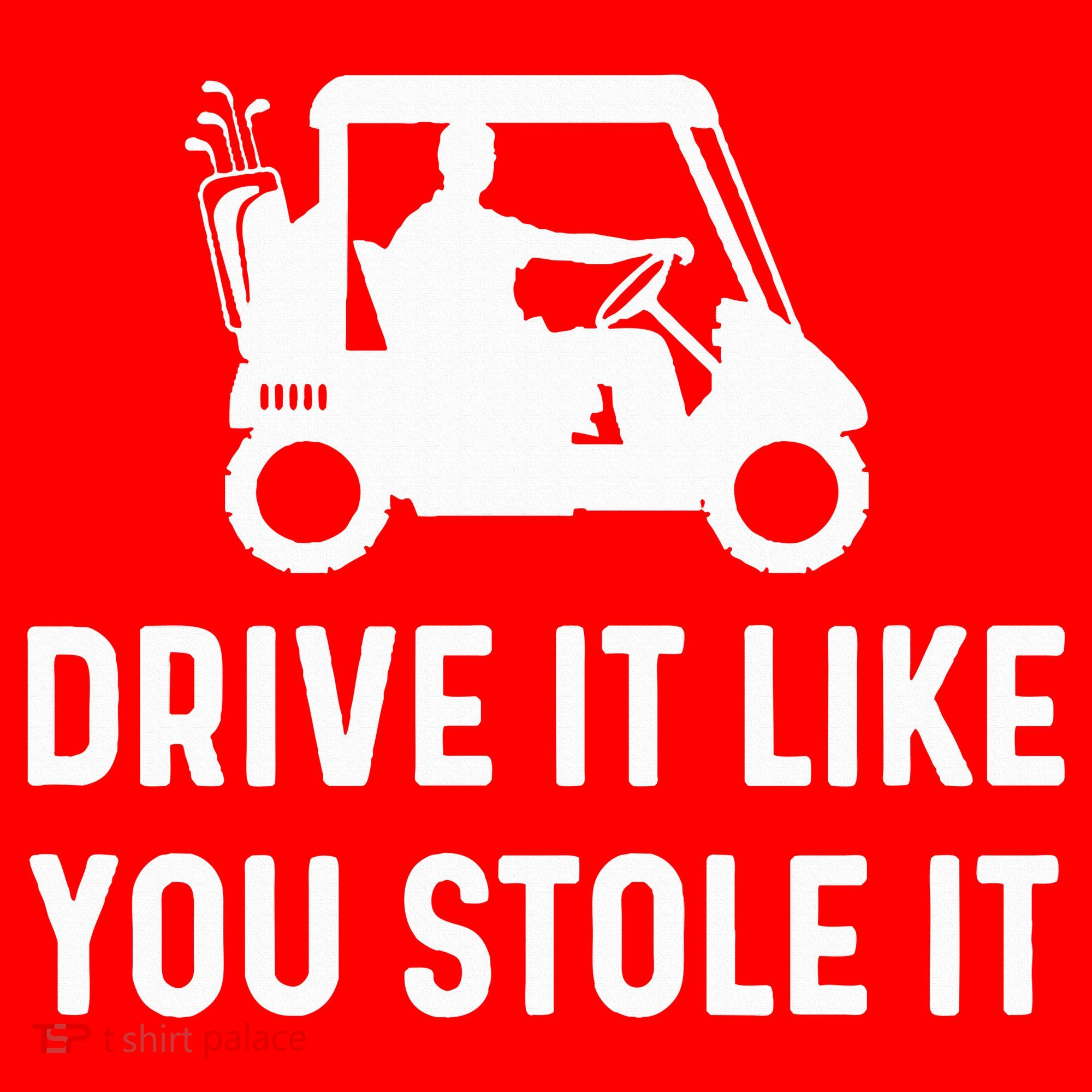Drive It Like You Stole It  Funny Golf Cart Saying  Santa Hat