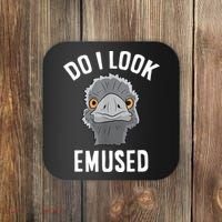 Do I Look Amused Funny Emu Animal Love Emus. Coaster thumb 0