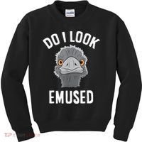 Do I Look Amused Funny Emu Animal Love Emus. Kids Sweatshirt thumb 0