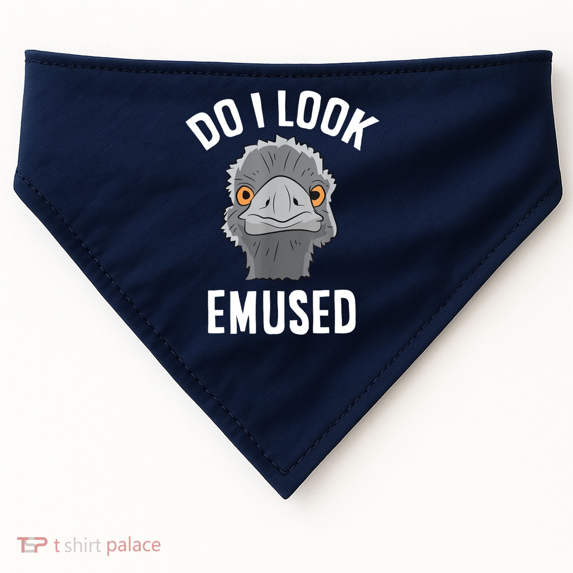 Do I Look Amused Funny Emu Animal Love Emus. USA-Made Doggie Bandana