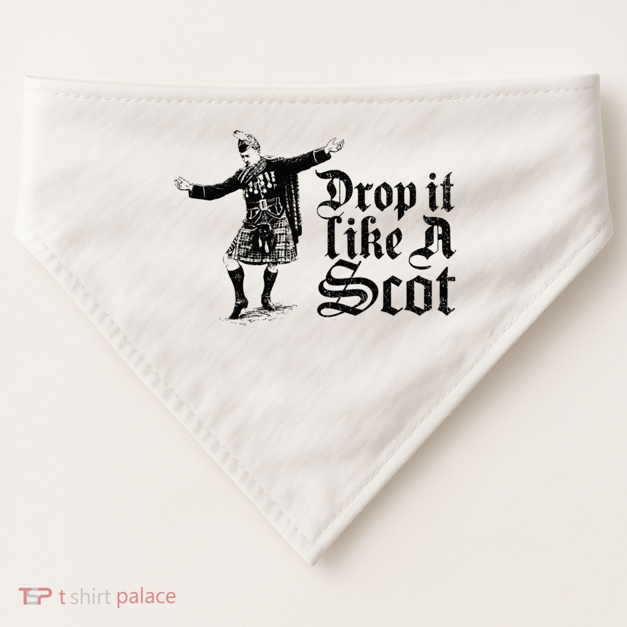 Drop It Like A Scot Funny Scottish Dance Funny Meme USA-Made Doggie Bandana