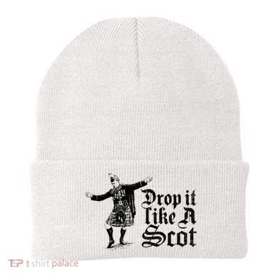 Drop It Like A Scot Funny Scottish Dance Funny Meme Beanie