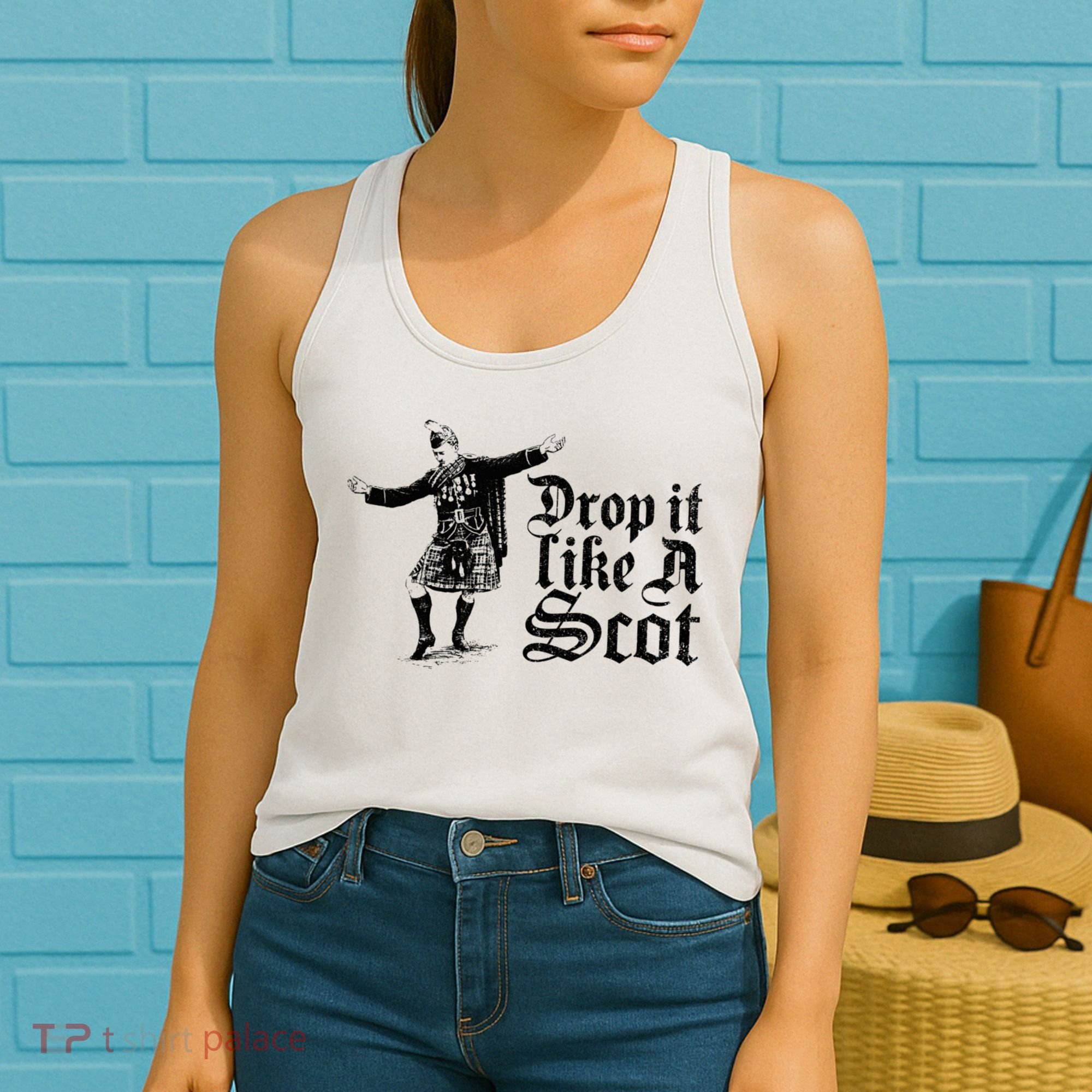 Drop It Like A Scot Funny Scottish Dance Funny Meme Women's Tank Top