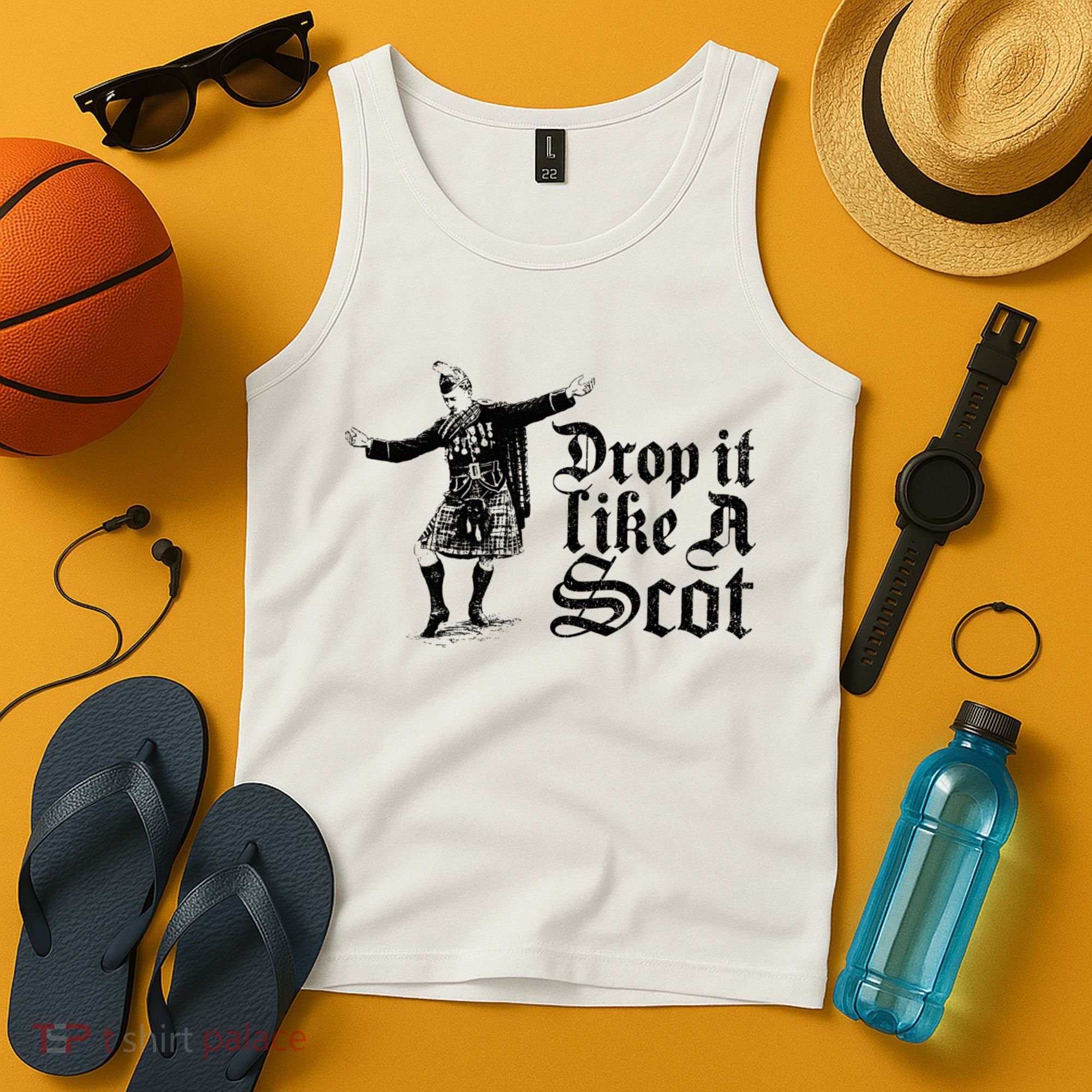 Drop It Like A Scot Funny Scottish Dance Funny Meme Tank Top