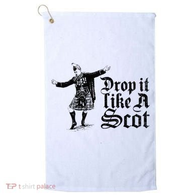 Drop It Like A Scot Funny Scottish Dance Funny Meme Golf Towel