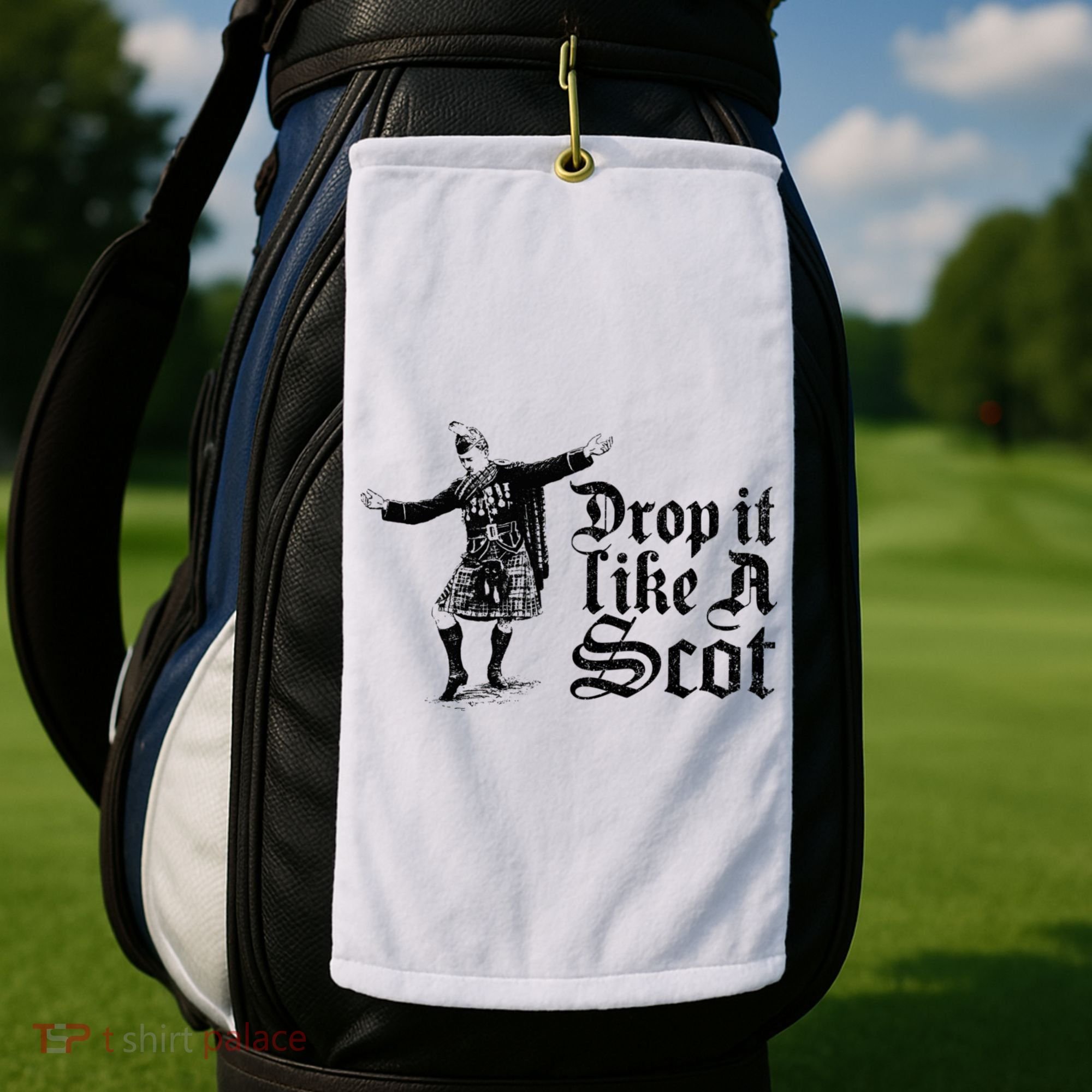 Drop It Like A Scot Funny Scottish Dance Funny Meme Golf Towel