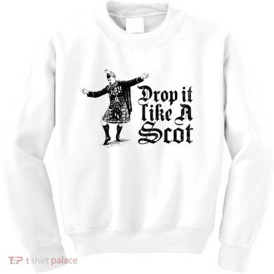 Drop It Like A Scot Funny Scottish Dance Funny Meme Kids Sweatshirt