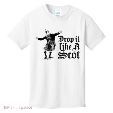 Drop It Like A Scot Funny Scottish Dance Funny Meme Kids T-Shirt