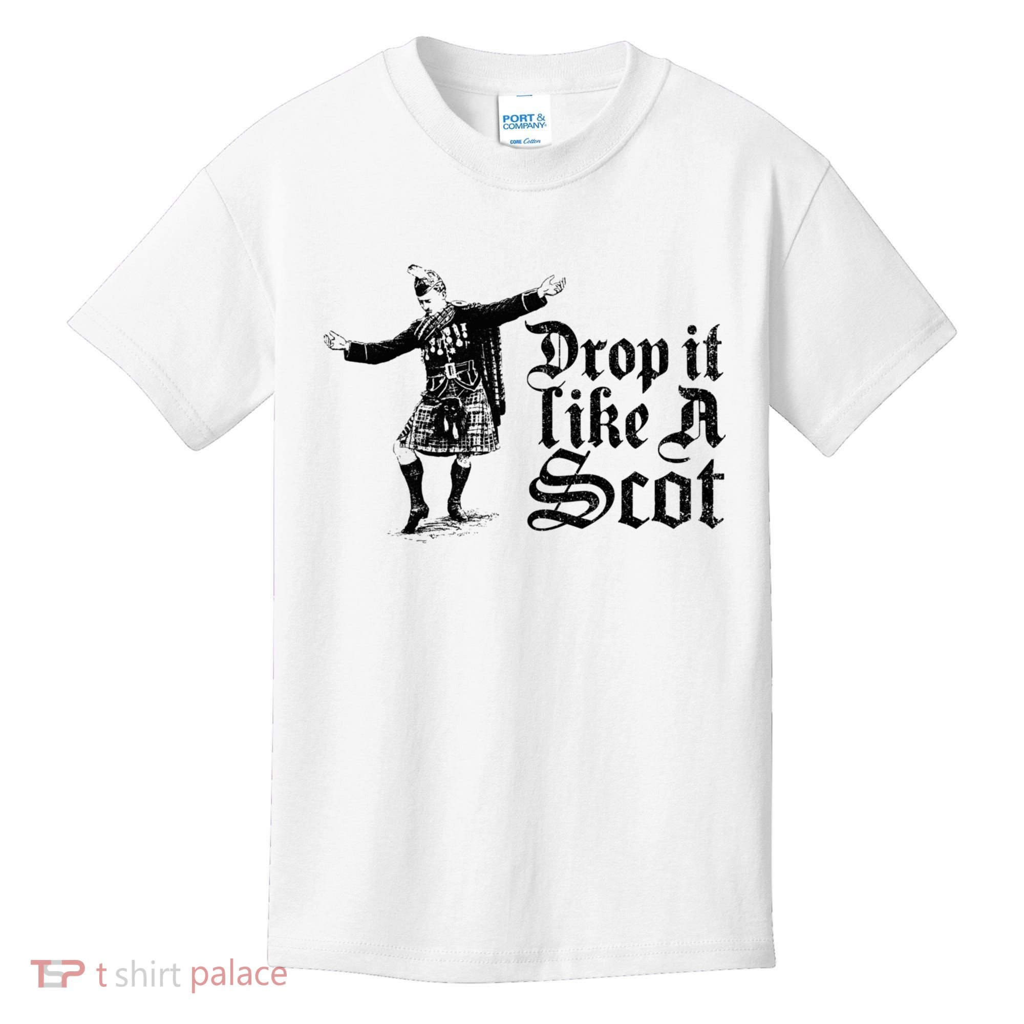 Drop It Like A Scot Funny Scottish Dance Funny Meme Kids T-Shirt