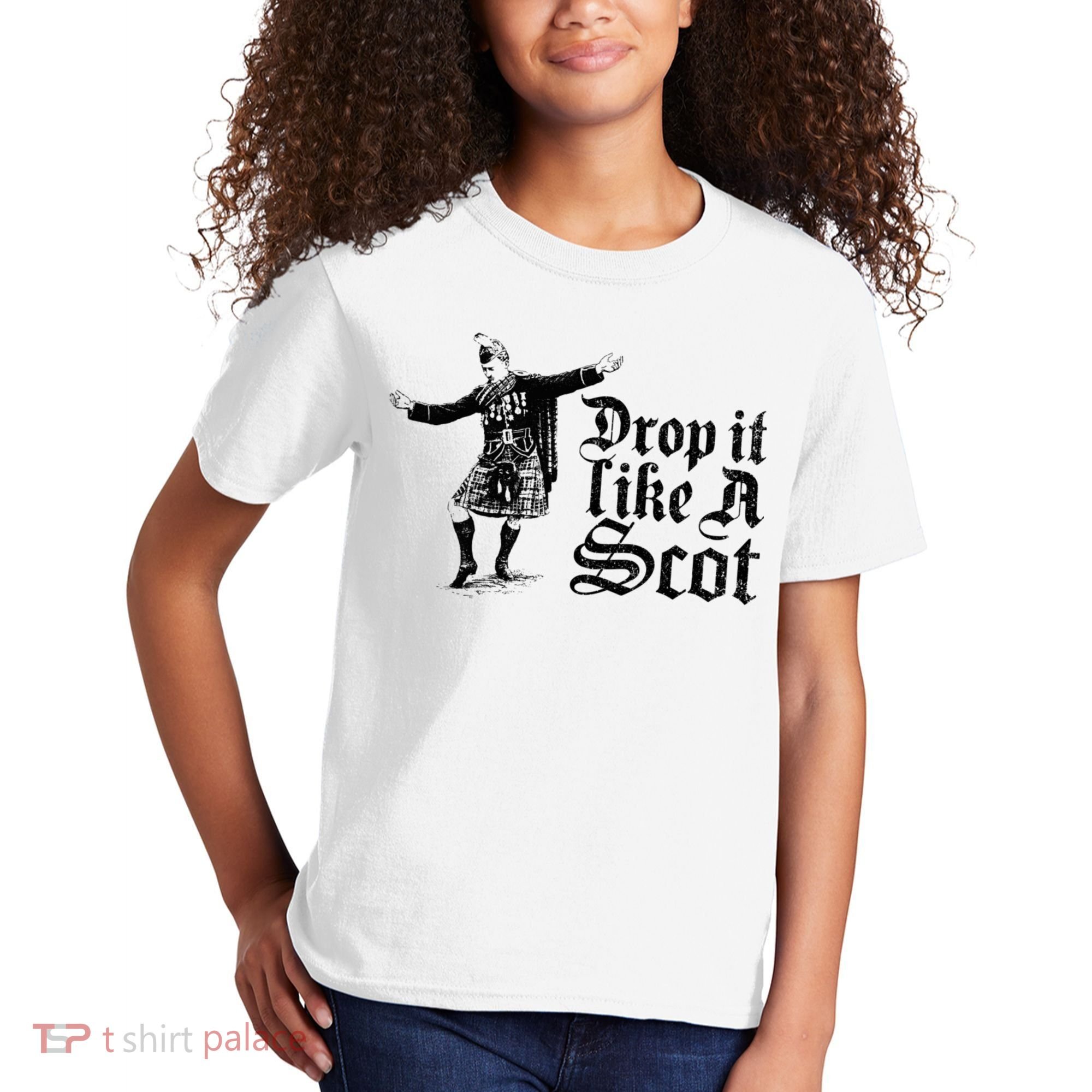 Drop It Like A Scot Funny Scottish Dance Funny Meme Kids T-Shirt