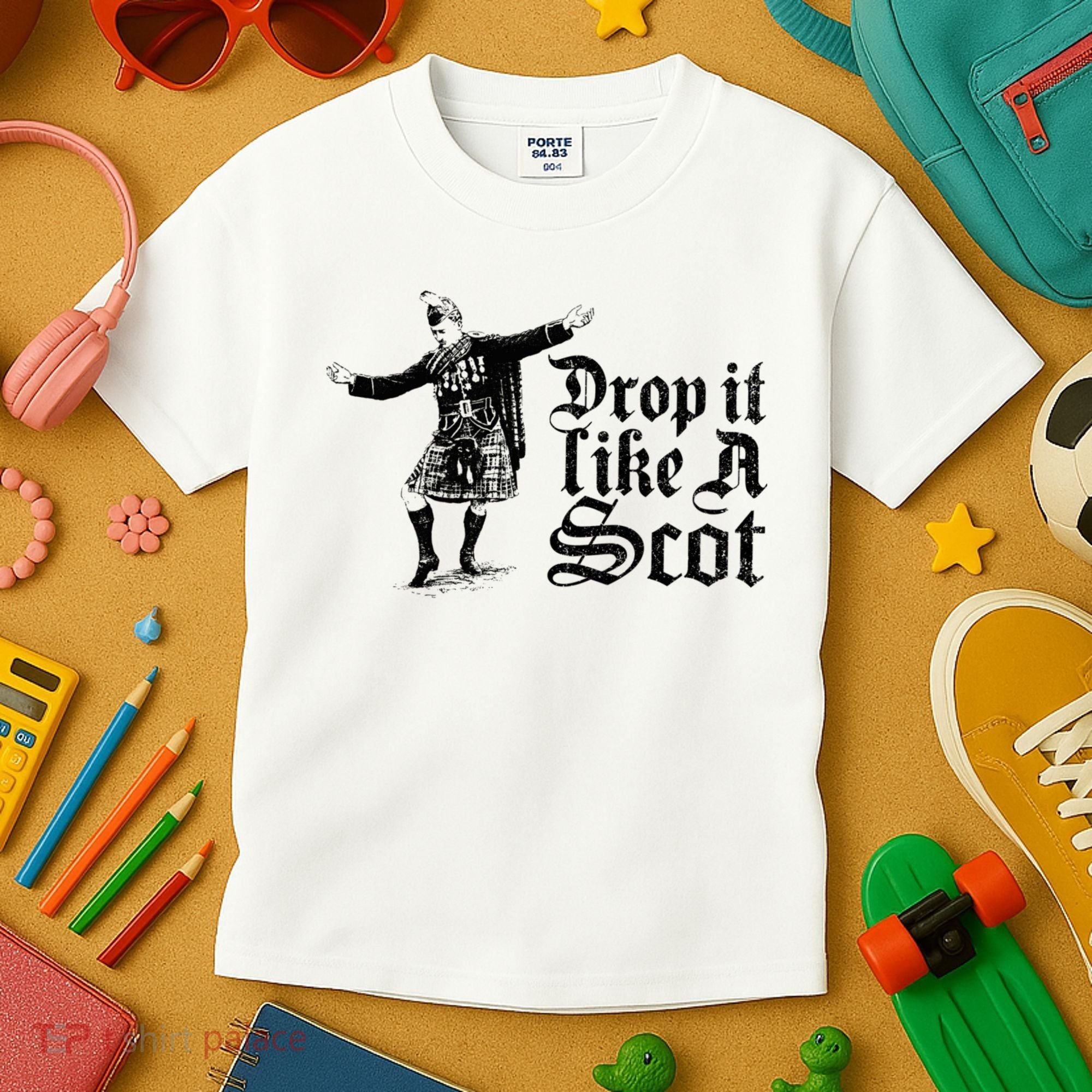 Drop It Like A Scot Funny Scottish Dance Funny Meme Kids T-Shirt