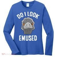 Do I Look Amused Funny Emu Animal Love Emus Gift Women's Long Sleeve Shirt thumb 0