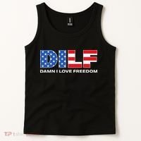 Damn I Love Freedom Dilf Funny Patriotic Dad Father's Day Tank Top thumb 2