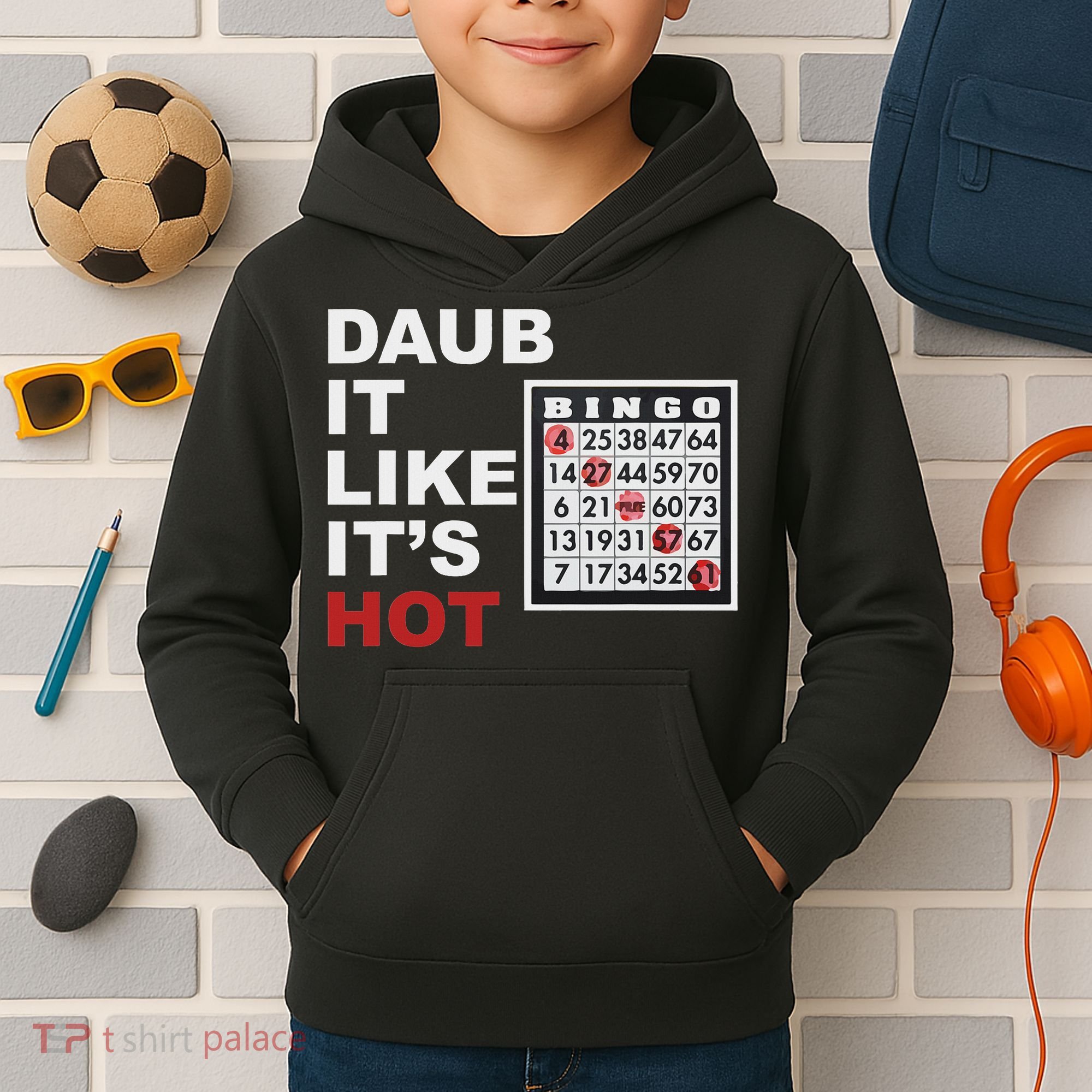 Daub It Like It's Hot Funny Bingo Kids Hoodie