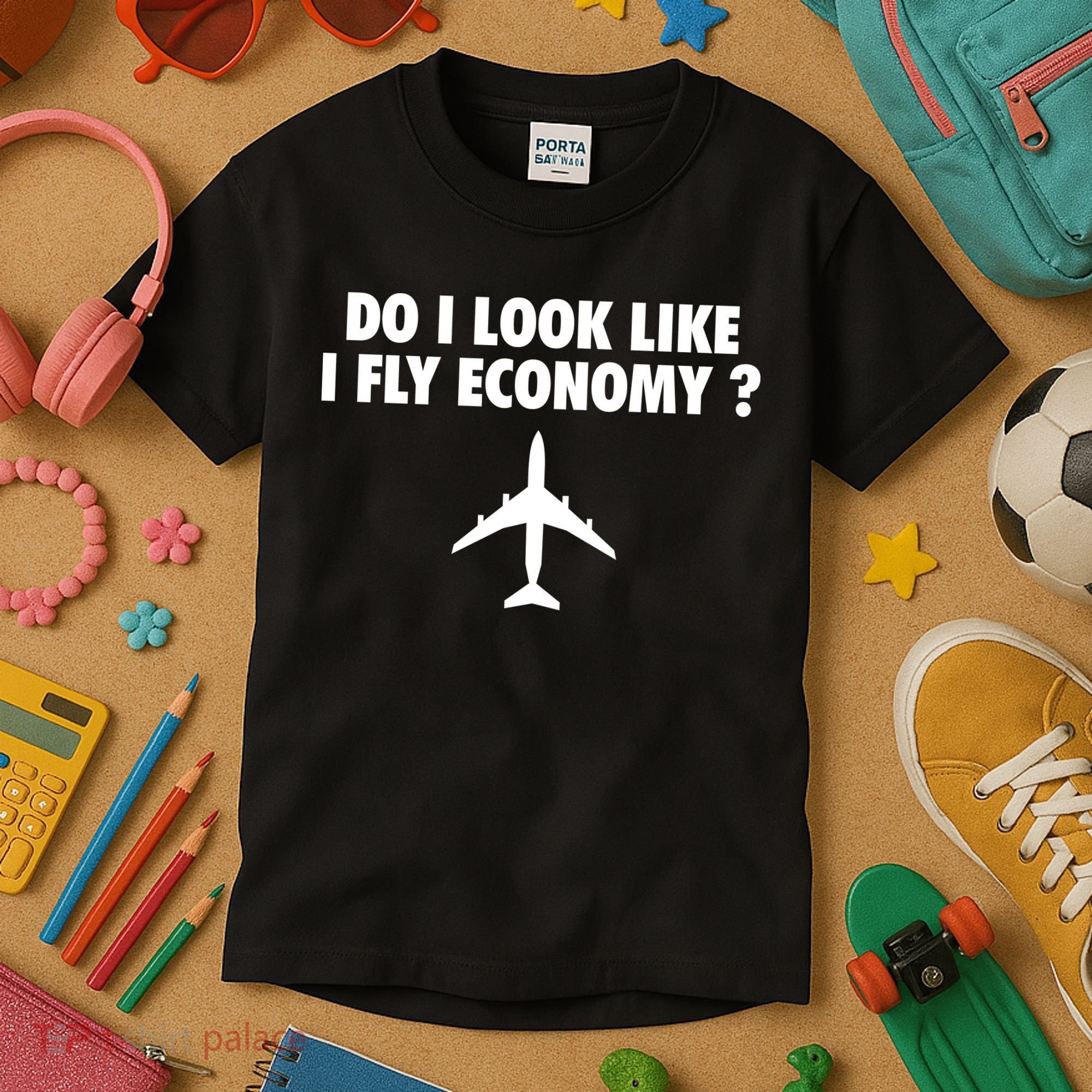 Do I Look Like I Fly Economy Funny First Class Traveling Kids T-Shirt