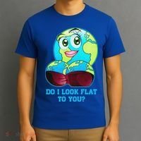 Do I Look Flat To You Funny Anti Flat Earth T-Shirt thumb 3