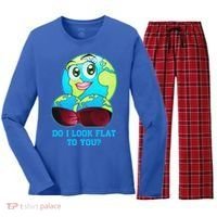 Do I Look Flat To You Funny Anti Flat Earth Women's Long Sleeve Flannel Pajama Set  thumb 0