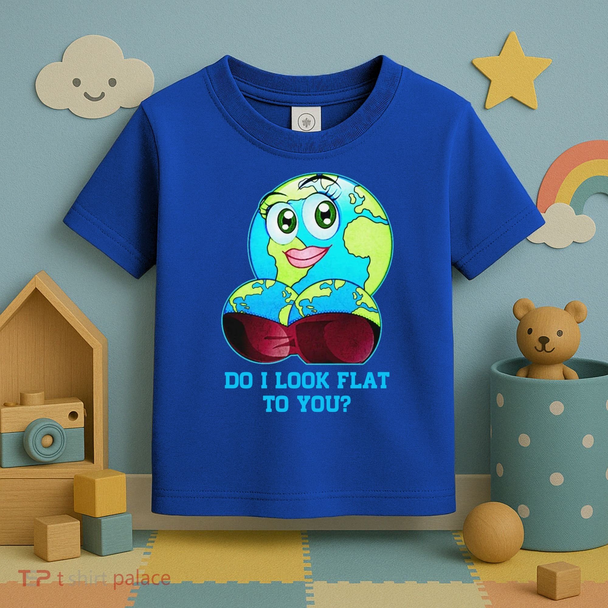 Do I Look Flat To You Funny Anti Flat Earth Toddler T-Shirt