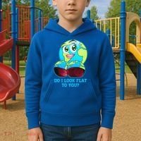 Do I Look Flat To You Funny Anti Flat Earth Kids Hoodie thumb 2