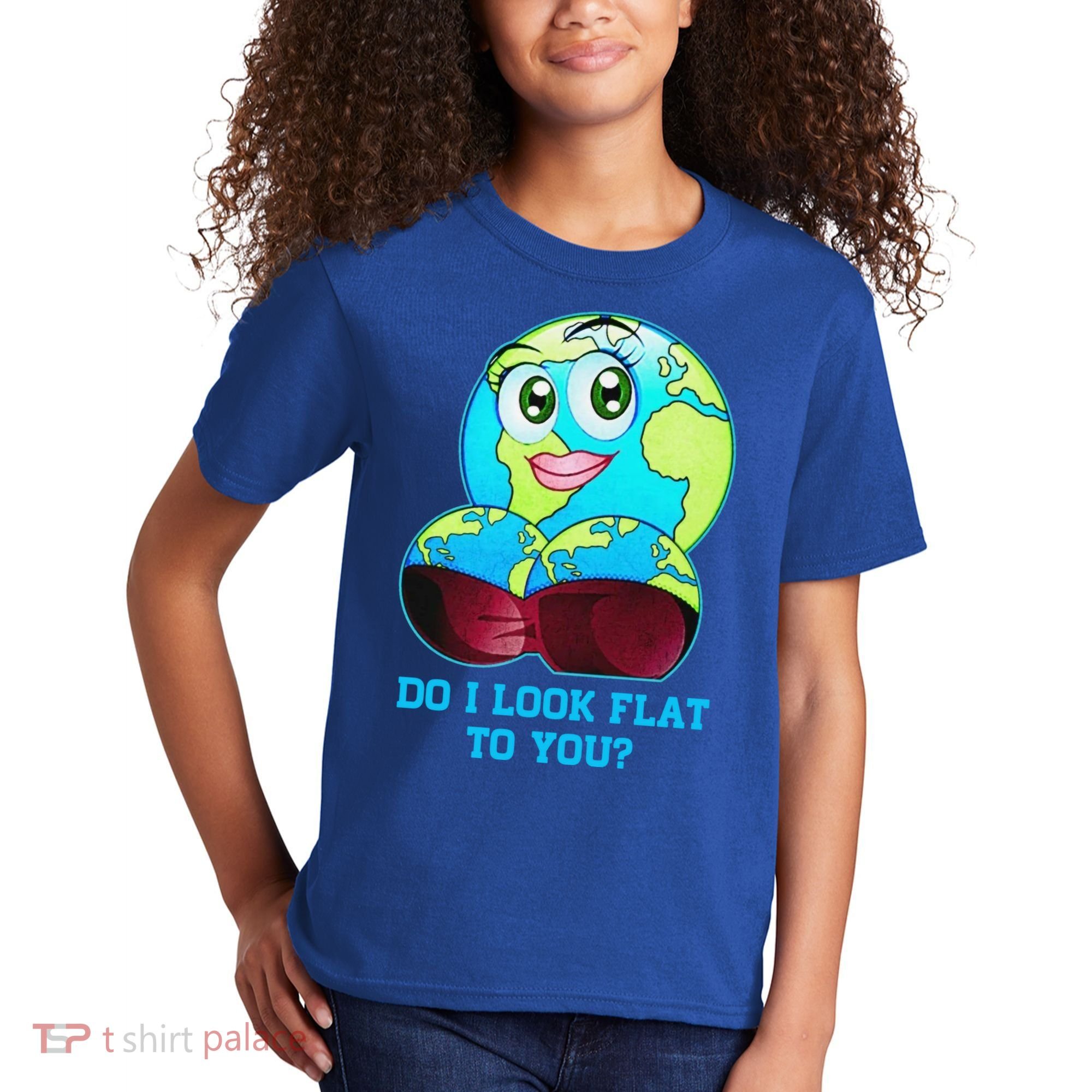 Do I Look Flat To You Funny Anti Flat Earth Kids T-Shirt