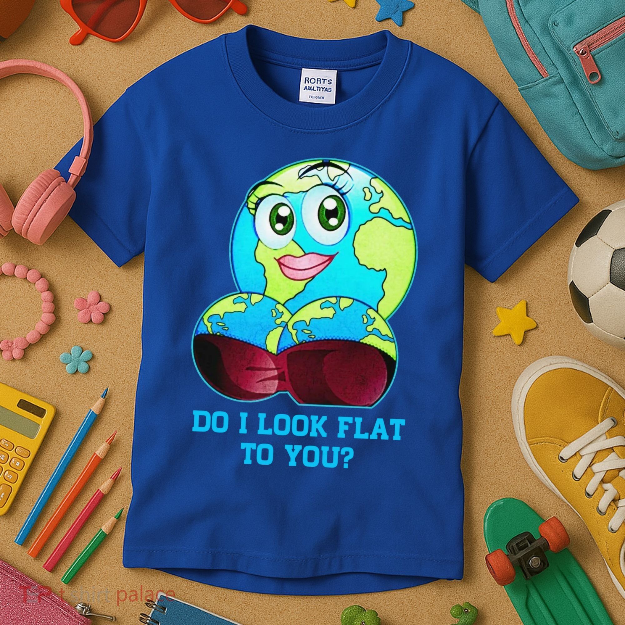 Do I Look Flat To You Funny Anti Flat Earth Kids T-Shirt