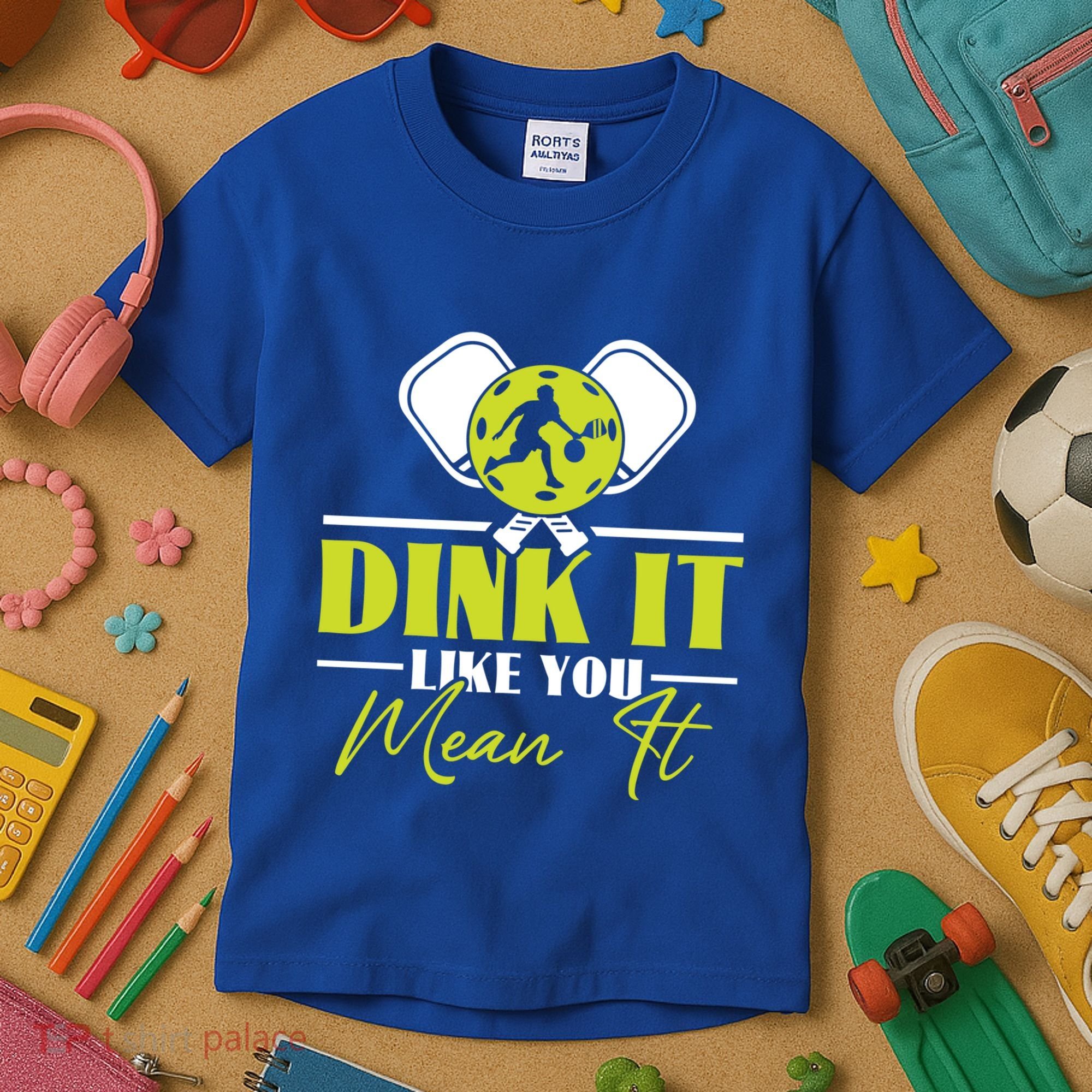 Dink It Like You Mean It Pickleball Player Dink Funny Meaningful Gift Kids T-Shirt