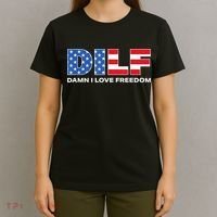 Damn I Love Freedom Dilf Funny Patriotic Dad Fathers Day T-Shirt thumb 4
