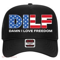 Damn I Love Freedom Dilf Funny Patriotic Dad Fathers Day Hat thumb 0