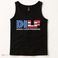 Damn I Love Freedom Dilf Funny Patriotic Dad Fathers Day Tank Top thumb 2