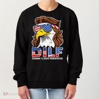 Damn I Love Freedom Eagle Funny Patriotic July 4th Women's Sweatshirt thumb 0