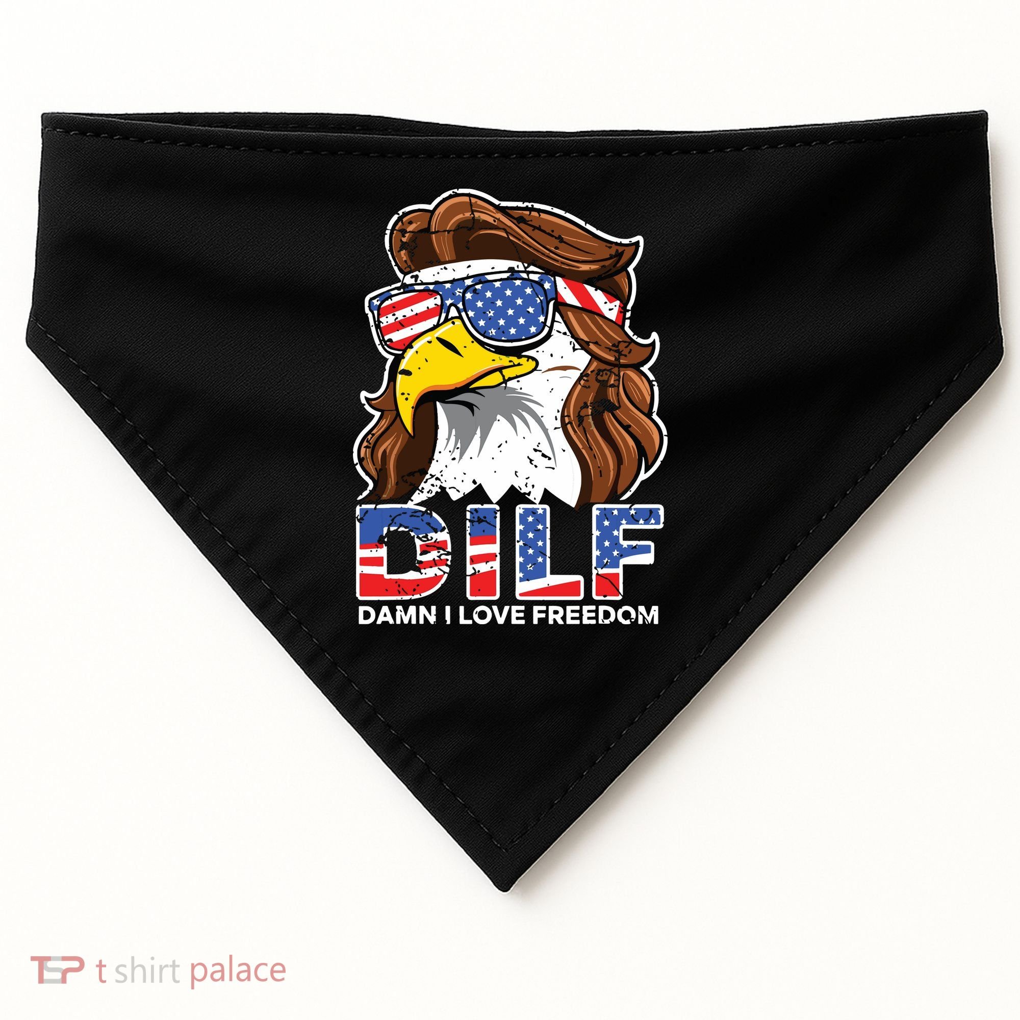 Damn I Love Freedom Eagle Funny Patriotic July 4th USA-Made Doggie Bandana