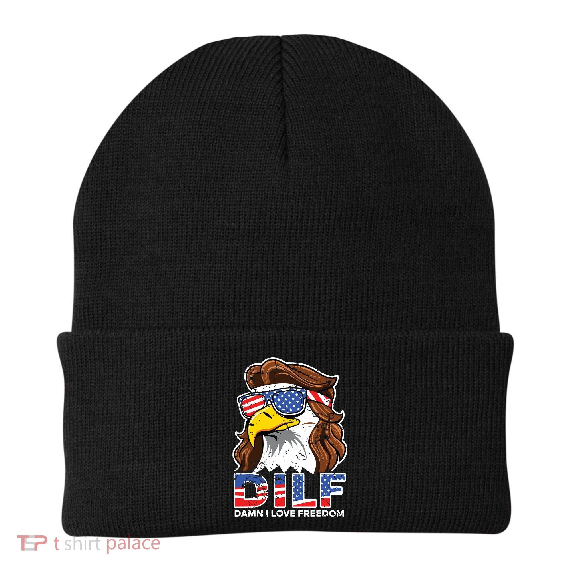 Damn I Love Freedom Eagle Funny Patriotic July 4th Beanie