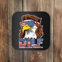 Damn I Love Freedom Eagle Funny Patriotic July 4th Coaster thumb 0