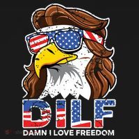 Damn I Love Freedom Eagle Funny Patriotic July 4th Women's Hoodie thumb 2