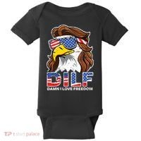 Damn I Love Freedom Eagle Funny Patriotic July 4th Baby Bodysuit thumb 0