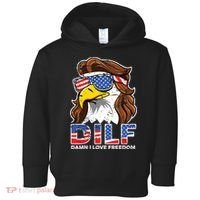 Damn I Love Freedom Eagle Funny Patriotic July 4th Toddler Hoodie thumb 0