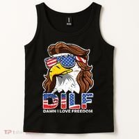 Damn I Love Freedom Eagle Funny Patriotic July 4th Tank Top thumb 2