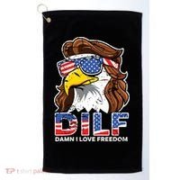 Damn I Love Freedom Eagle Funny Patriotic July 4th Golf Towel thumb 0