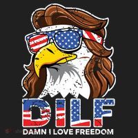 Damn I Love Freedom Eagle Funny Patriotic July 4th Golf Towel thumb 3