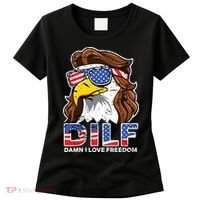 Damn I Love Freedom Eagle Funny Patriotic July 4th Women's T-Shirt thumb 0