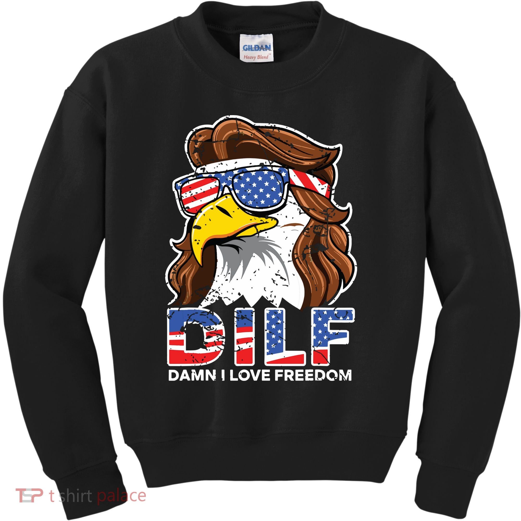 Damn I Love Freedom Eagle Funny Patriotic July 4th Kids Sweatshirt