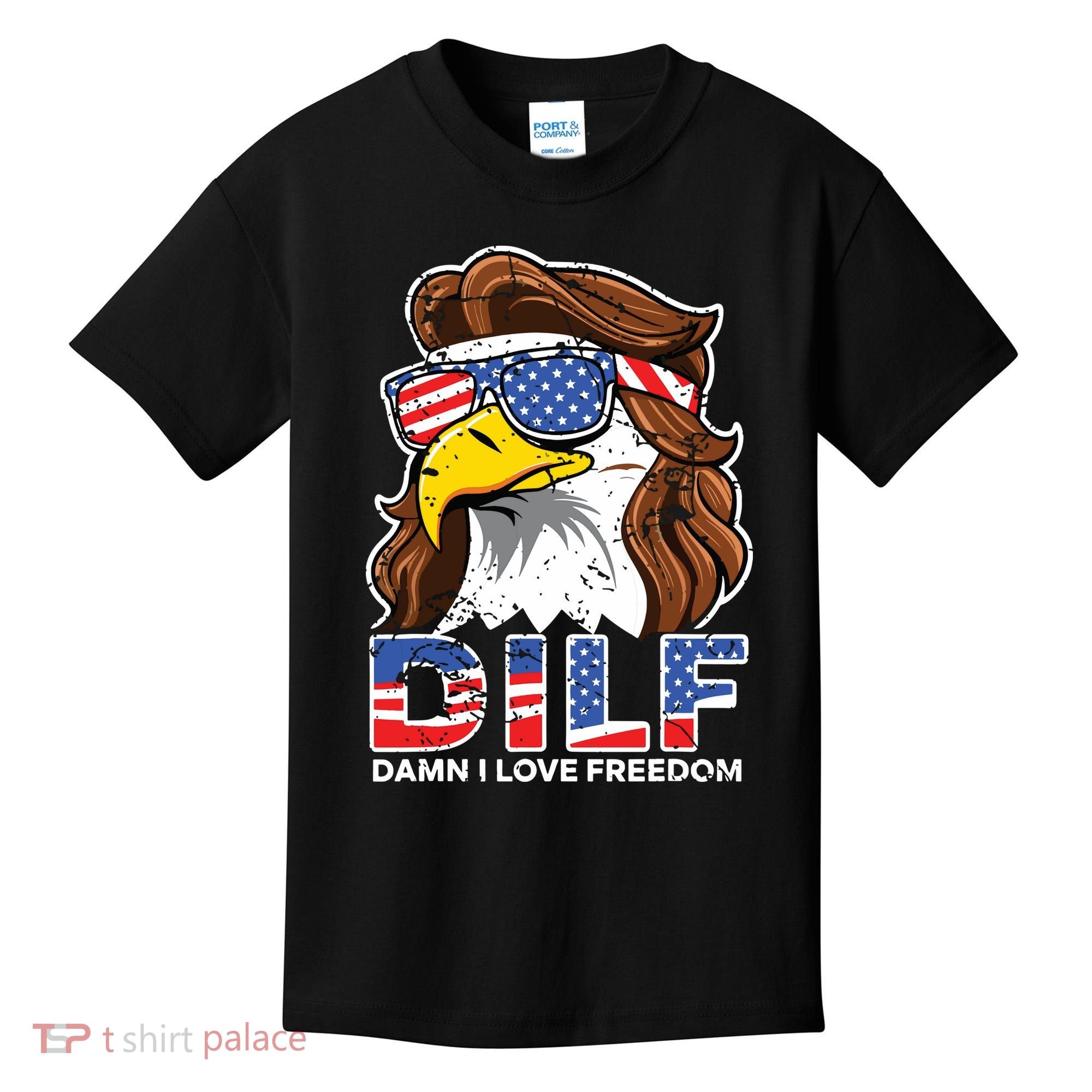 Damn I Love Freedom Eagle Funny Patriotic July 4th Kids T-Shirt
