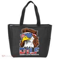 Damn I Love Freedom Eagle Funny Patriotic July 4th Tote Bag thumb 0